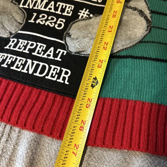 Blizzard Bay Christmas Sweater Cat Mugshot Size L Funny Ugly Xmas Tree Destroyer - Picture 8 of 10